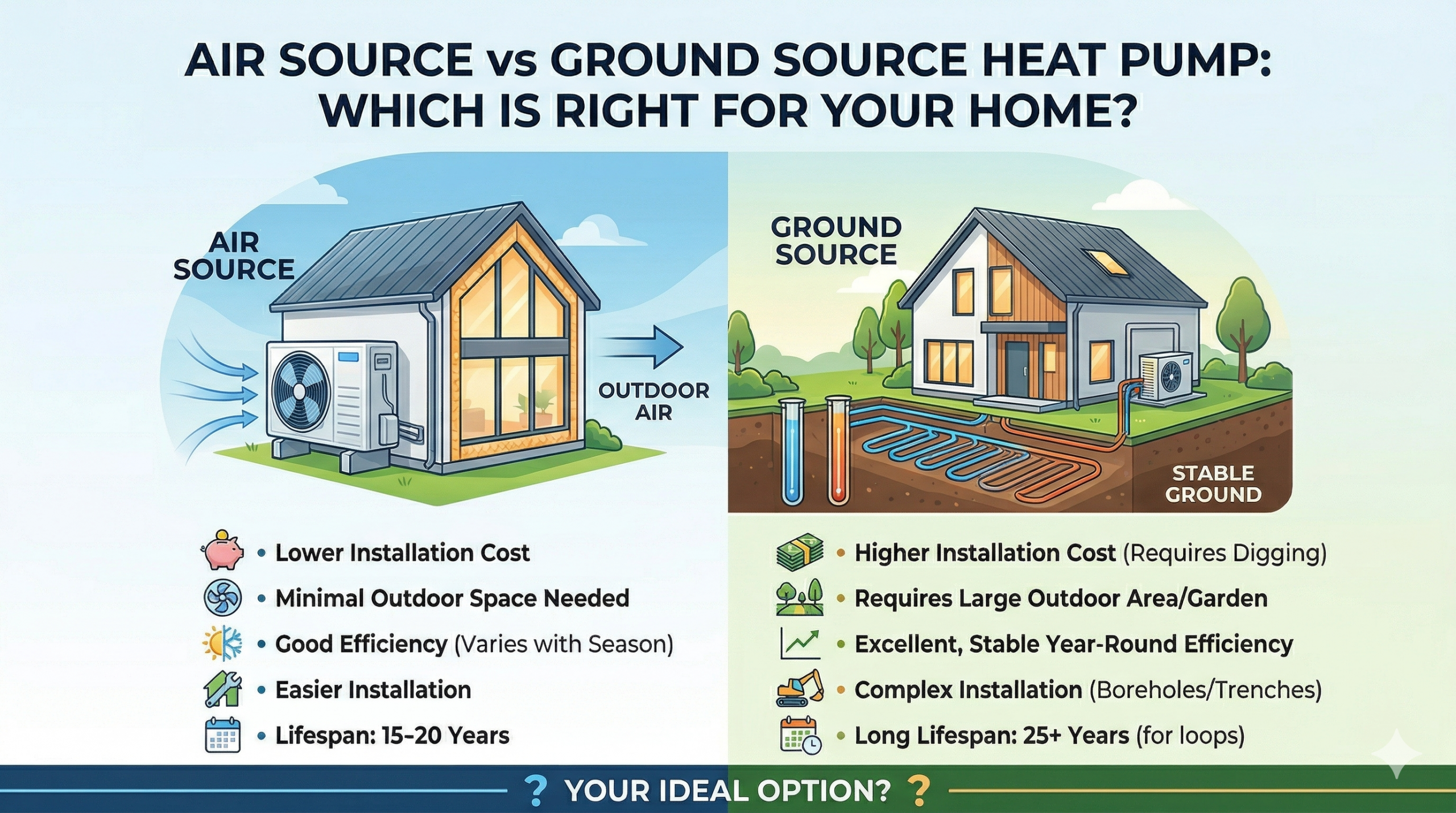 Air source vs ground source heat pump which is right for your home
