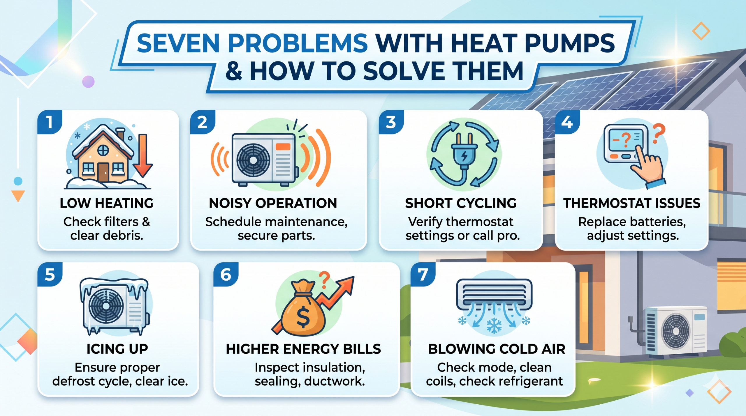 Seven problems with heat pumps and how to solve them