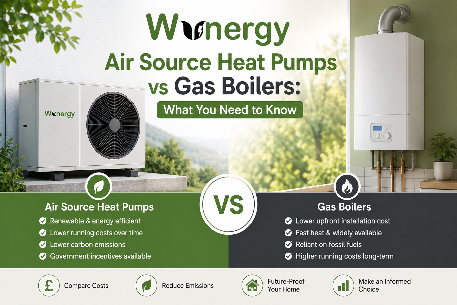 air source heat pumps vs gas boilers