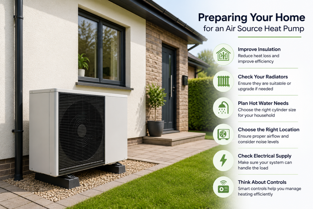 prepare home for air source heat pump