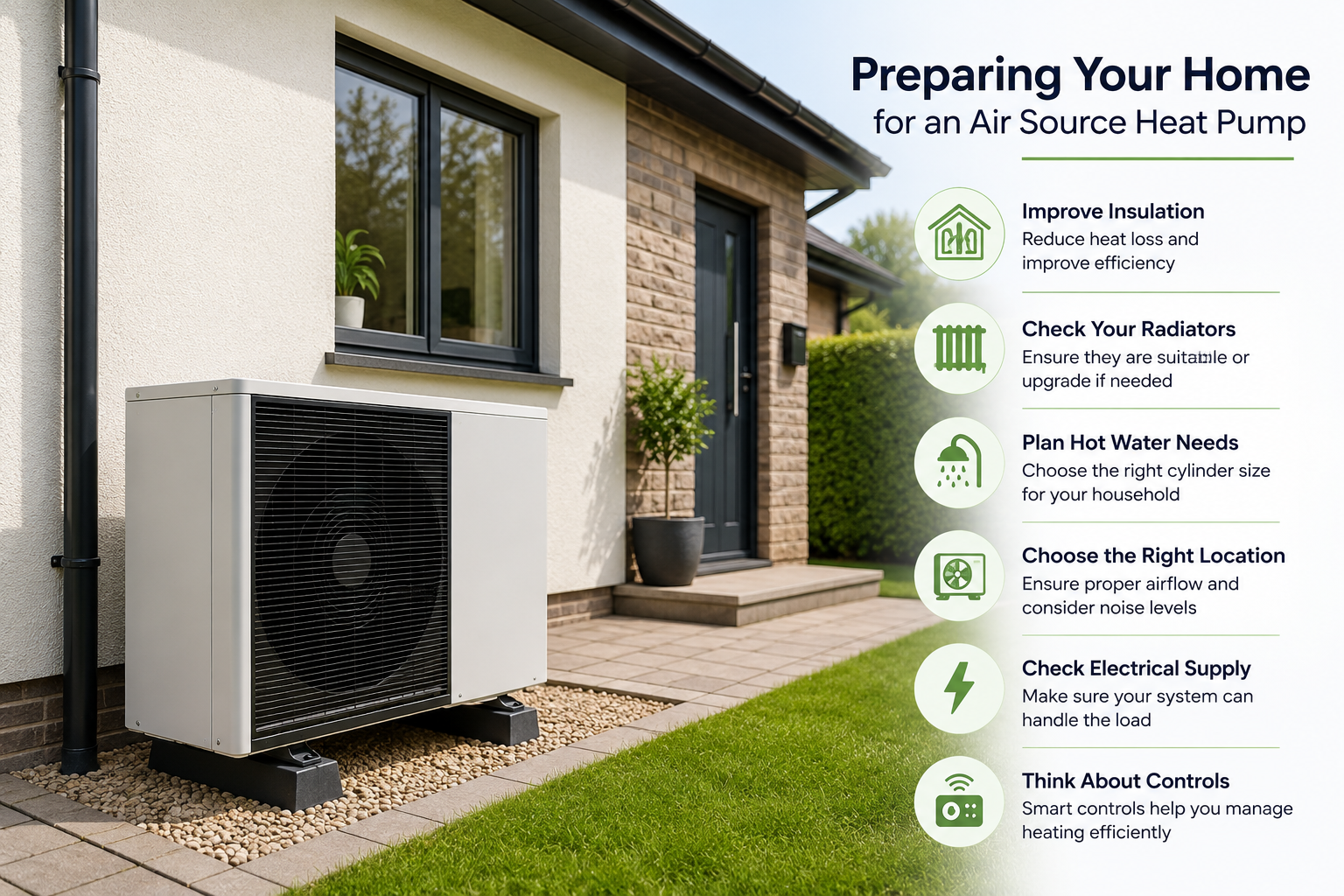prepare home for air source heat pump