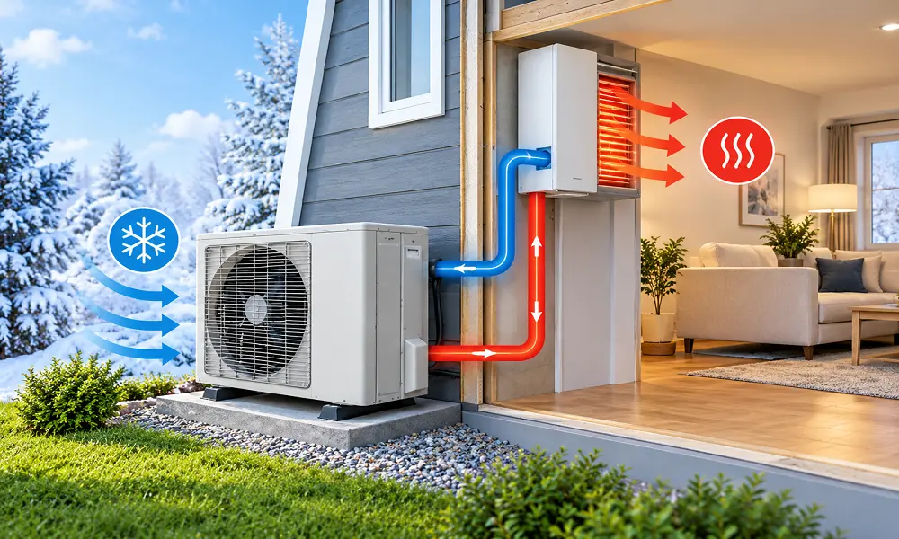 How heat pumps work to heat a home in winter